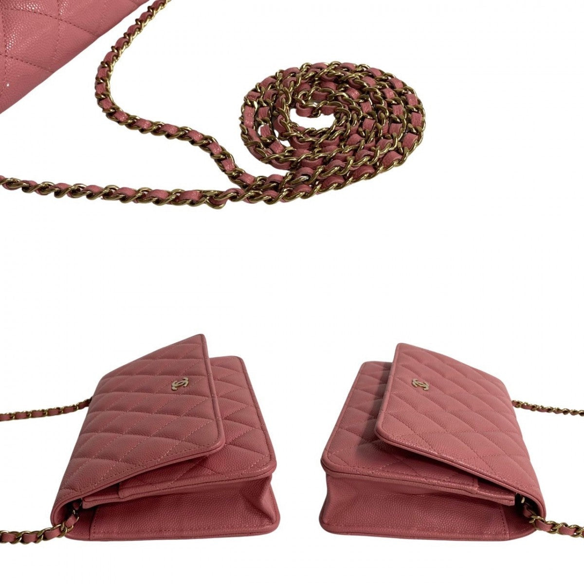 CHANEL Matelassée pinkCaviar Skin Classic Collection