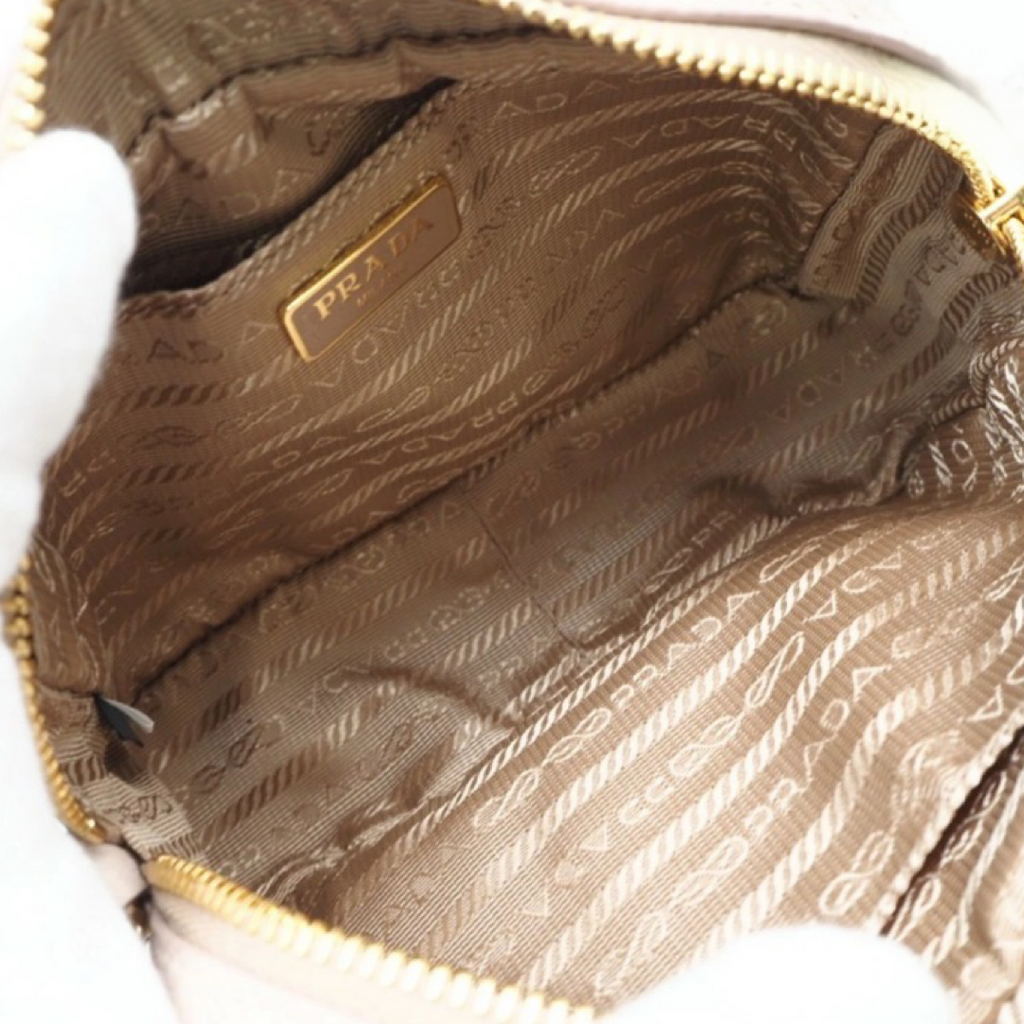 PRADA – Leather Mini Bag Crossbody – Pink Beige – RFID Chip – 100% Authentic Previously Owned