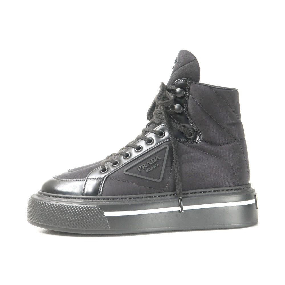 PRADA – Macro High Top Sneakers – Nylon Black/White – Women Size 37 (US 7) – 100% Authentic ✨Previously Owned Pristine Condition ~32% Off MSRP