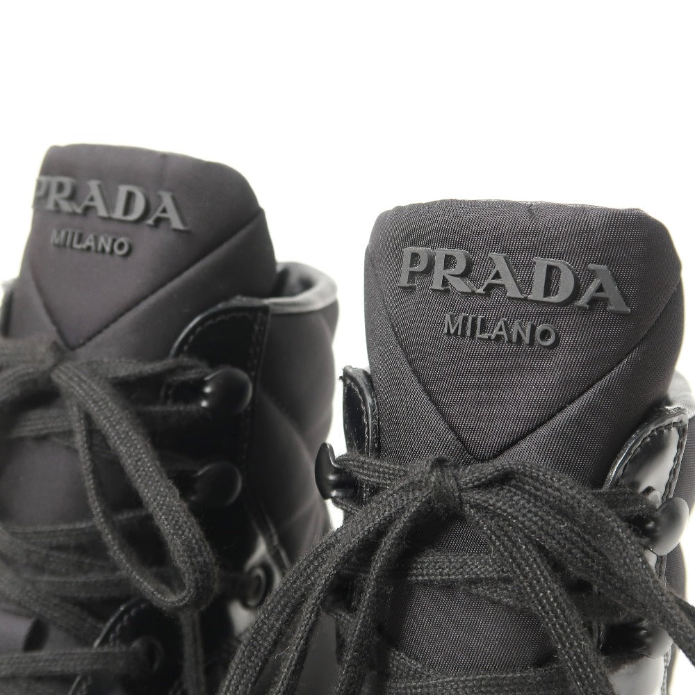 PRADA – Macro High Top Sneakers – Nylon Black/White – Women Size 37 (US 7) – 100% Authentic ✨Previously Owned Pristine Condition ~32% Off MSRP
