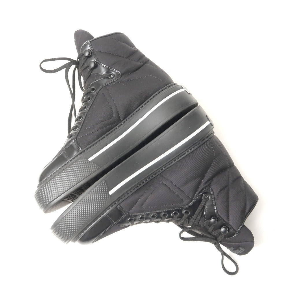 PRADA – Macro High Top Sneakers – Nylon Black/White – Women Size 37 (US 7) – 100% Authentic ✨Previously Owned Pristine Condition ~32% Off MSRP