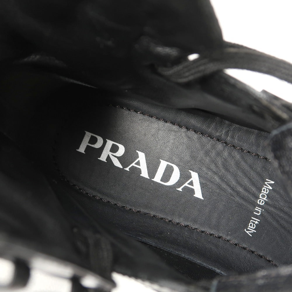 PRADA – Macro High Top Sneakers – Nylon Black/White – Women Size 37 (US 7) – 100% Authentic ✨Previously Owned Pristine Condition ~32% Off MSRP