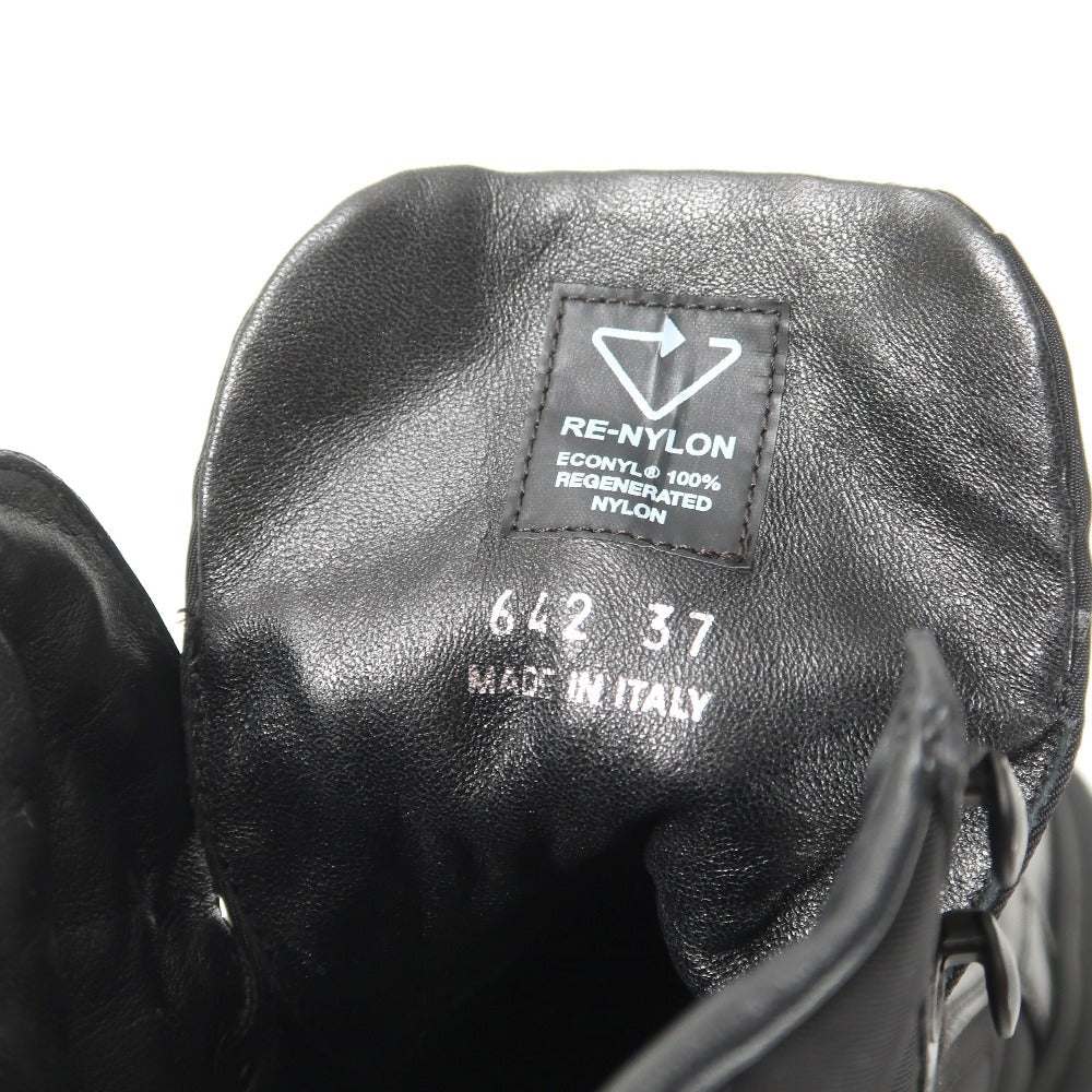 PRADA – Macro High Top Sneakers – Nylon Black/White – Women Size 37 (US 7) – 100% Authentic ✨Previously Owned Pristine Condition ~32% Off MSRP