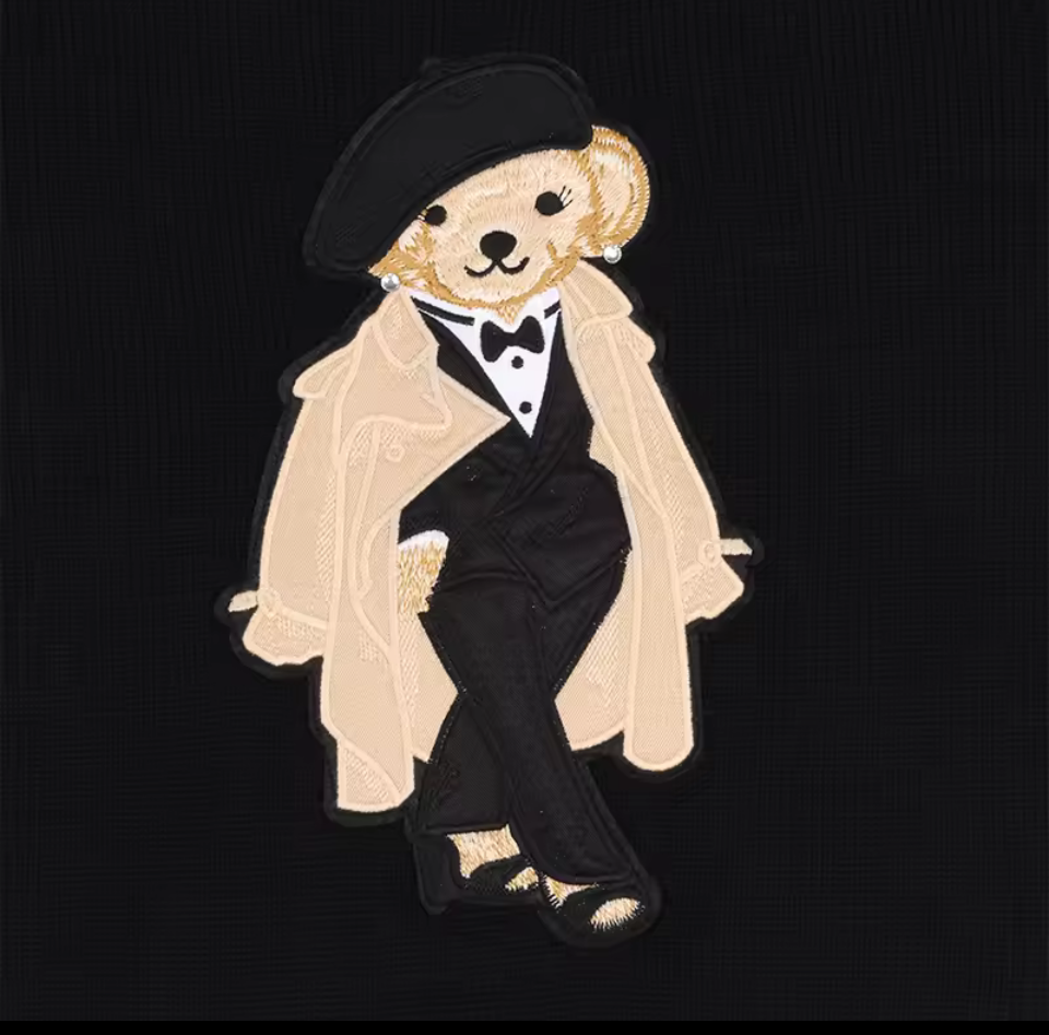 Luxury Bear Motif Knit
Sweater for Women - Black
Long-Sleeve Pullover, Autumn Winter Statement Knitwear, Relaxed Fit