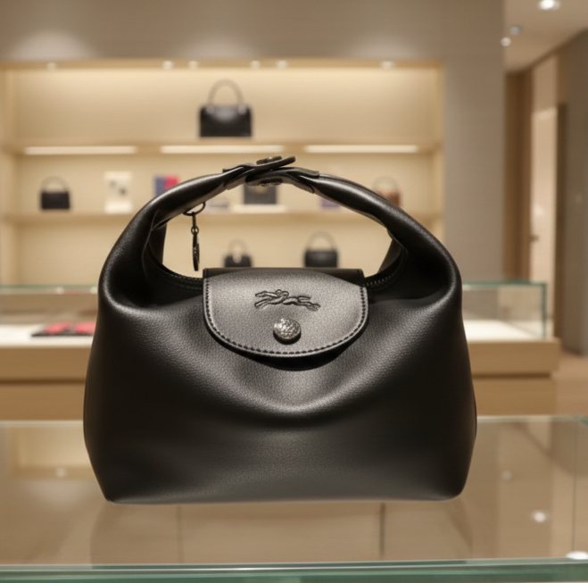 Modern oval  handheld bag with a clean, structured silhouette. Compact, elegant, and ideal for everyday use.