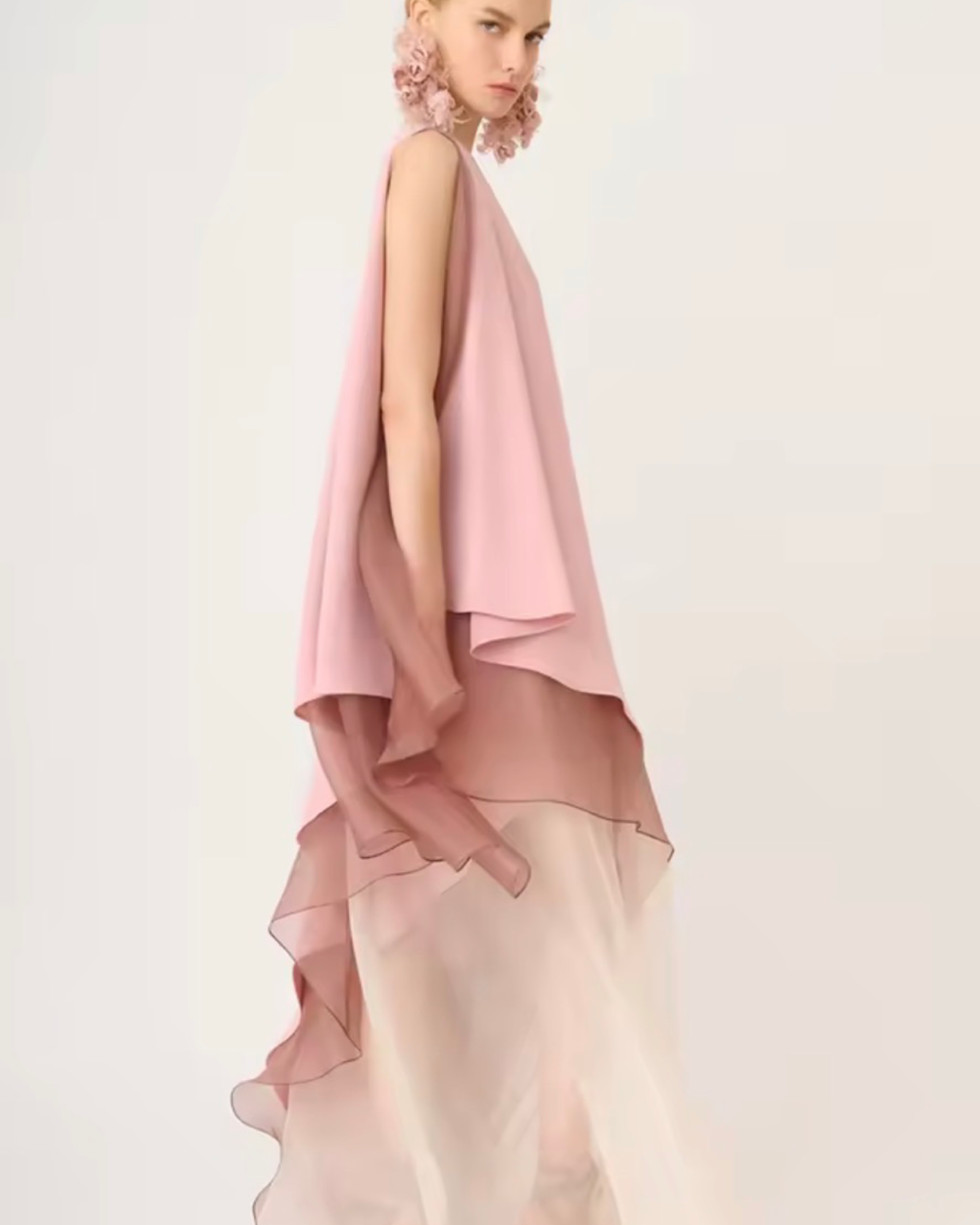Women’s Tiered Chiffon A-Line Evening Gown | Custom Size Available