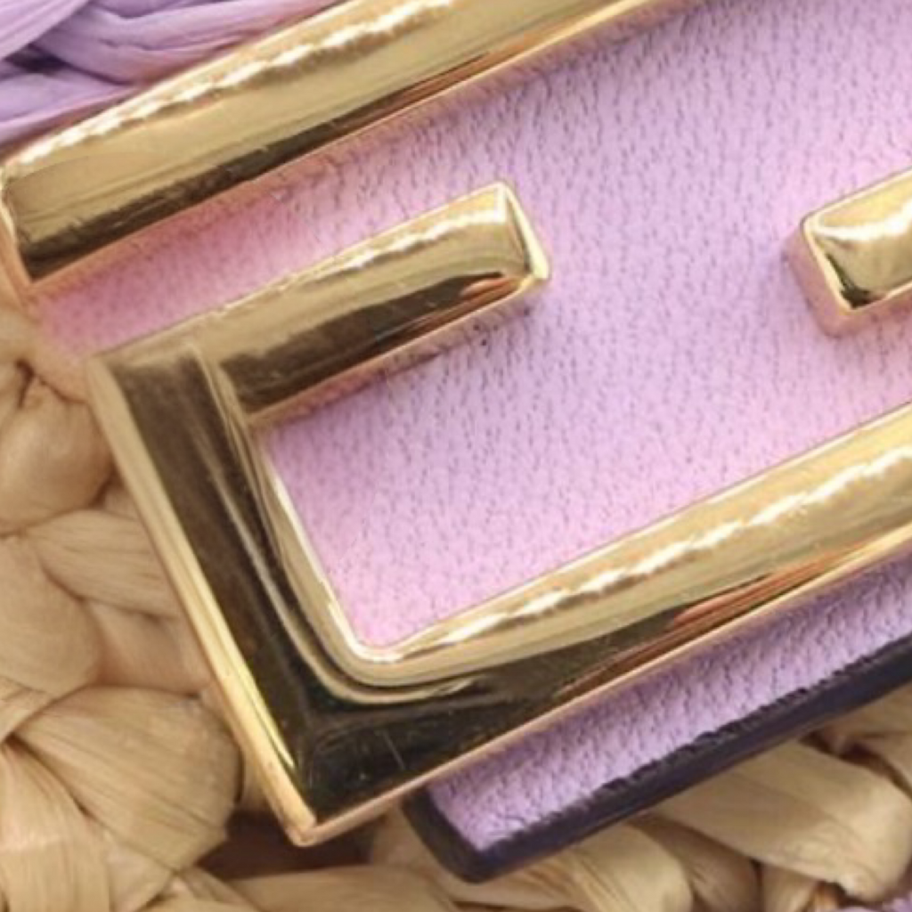 FENDI Pico Bucket AirPods Holder | Mini Pouch Lavender & Natural SA Rank Like NEW Authentic Previously Owned
