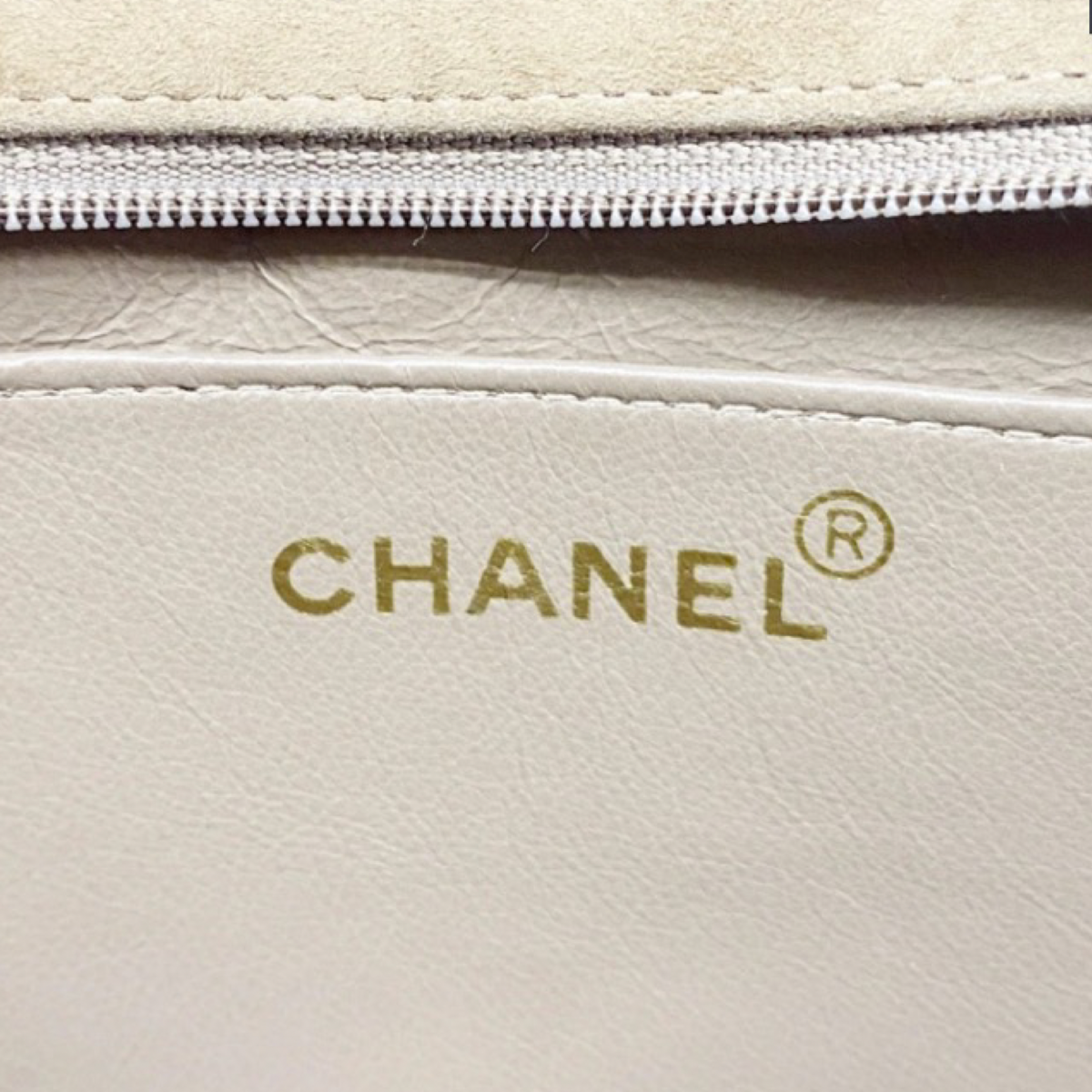 CHANEL – Vintage V-Stitch Suede Chain Shoulder Bag – Brown &amp; Gold – Previously Owned