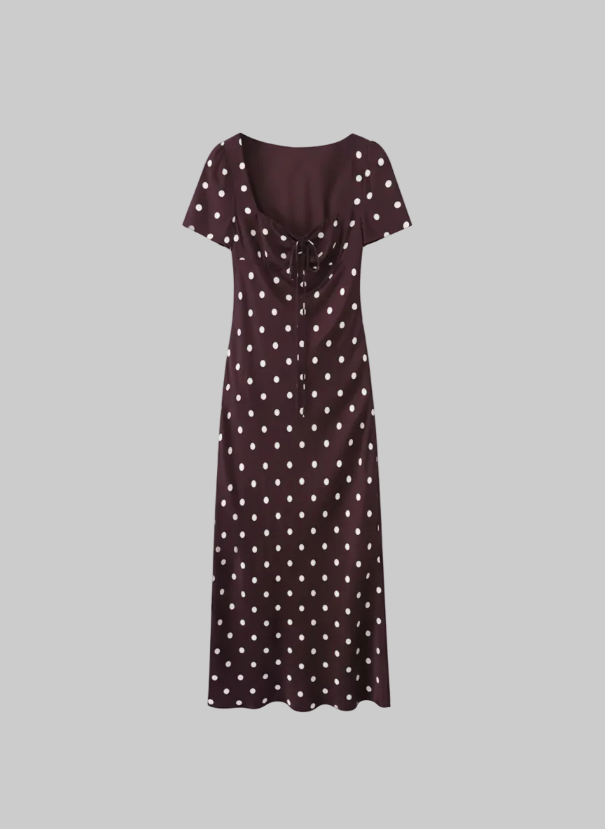 Polka Dot Empire Waist Midi Dress