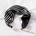 Pearl Buckle Printed Skinny Scarf for Women | L’LUXE