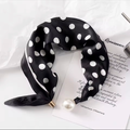 Pearl Buckle Printed Skinny Scarf for Women | L’LUXE
