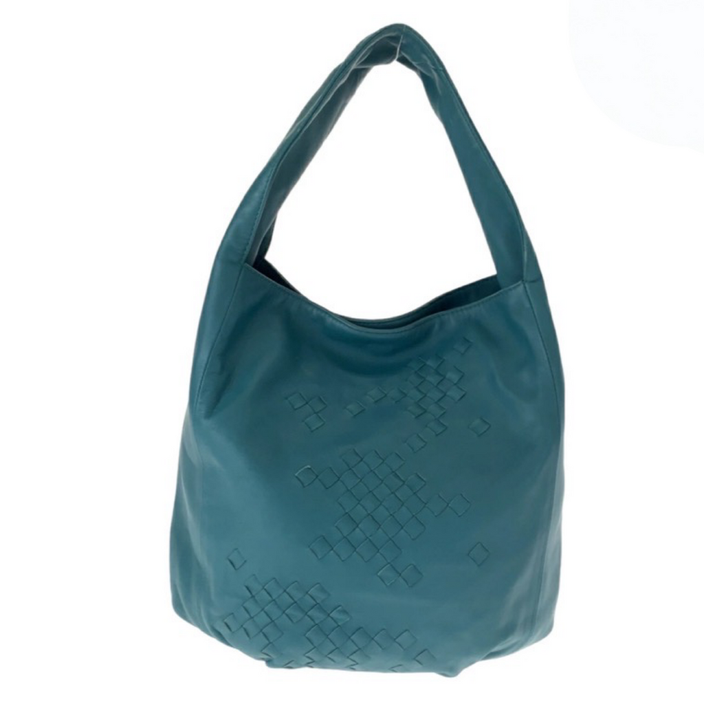 BOTTEGA VENETA Green Intrecciato Hobo Bag Previously Owned Authentic