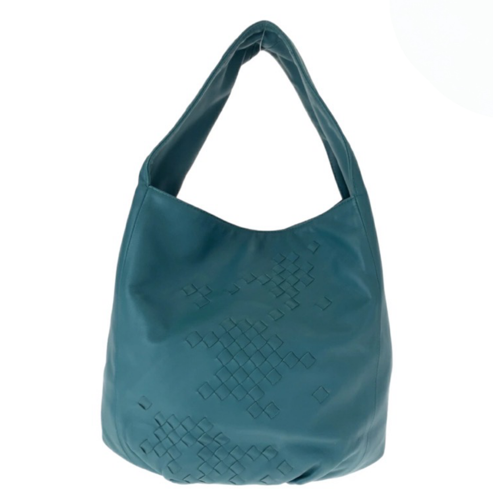 BOTTEGA VENETA Green Intrecciato Hobo Bag Previously Owned Authentic