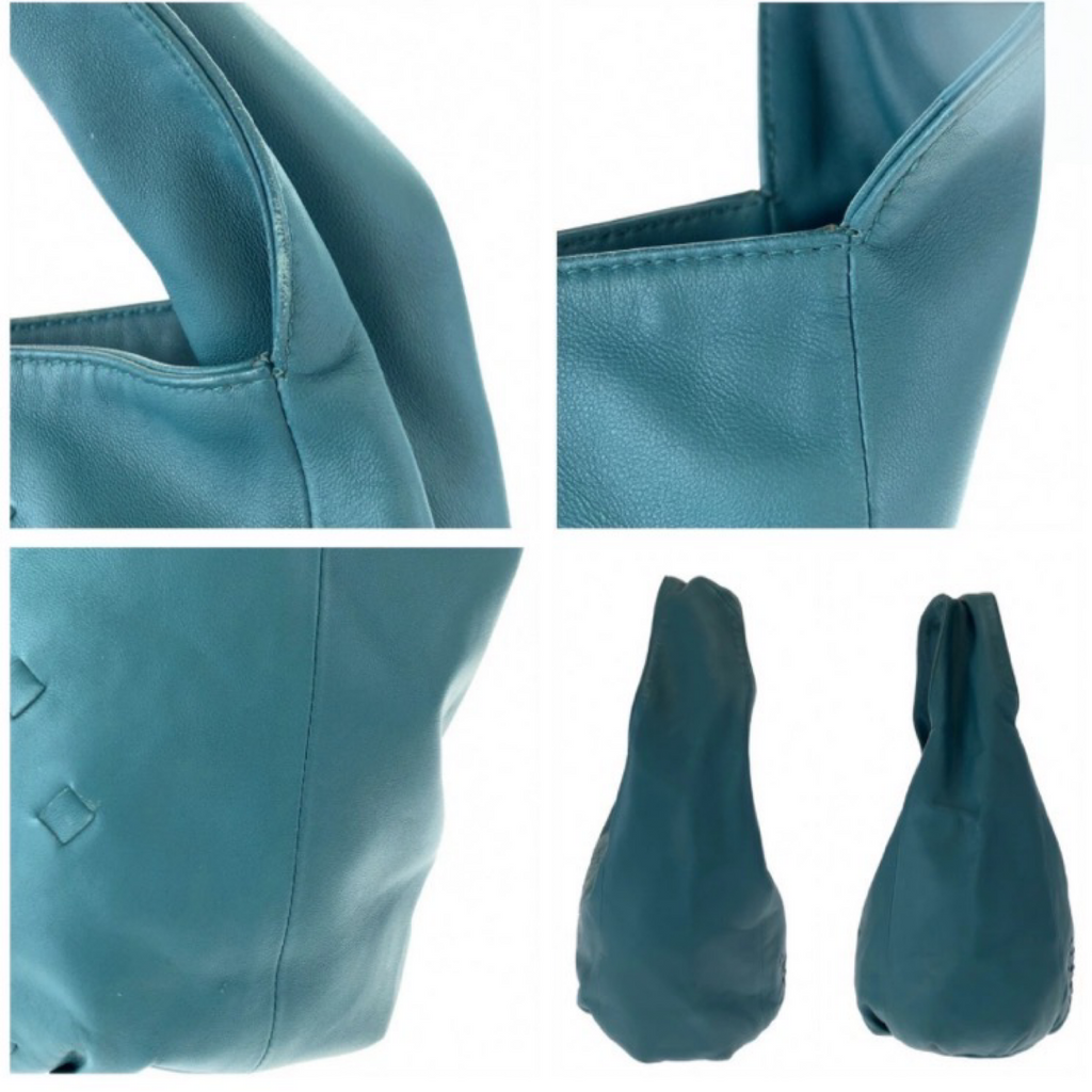 BOTTEGA VENETA Green Intrecciato Hobo Bag Previously Owned Authentic