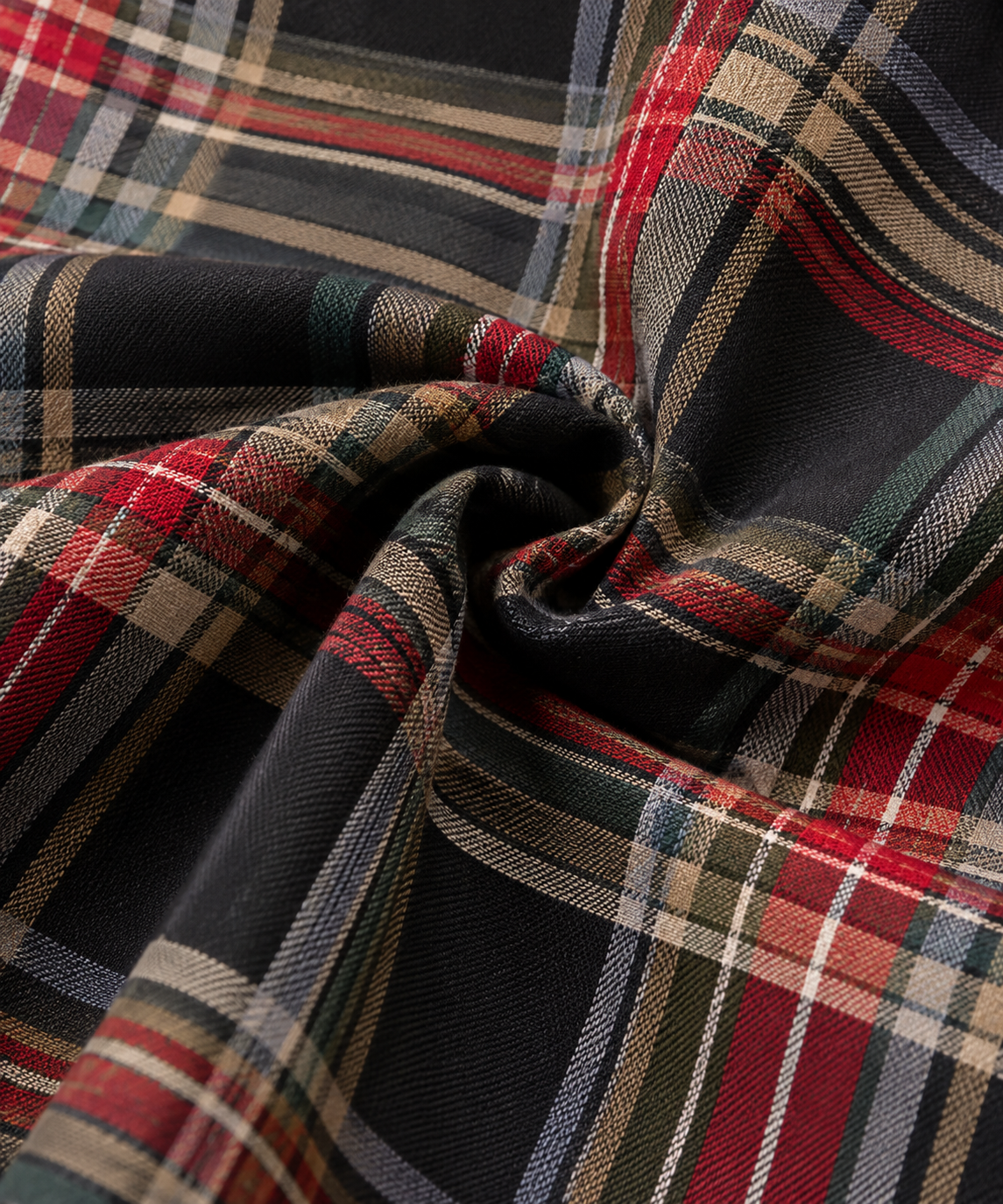 Plaid Button-Front Maxi Shirt Dress