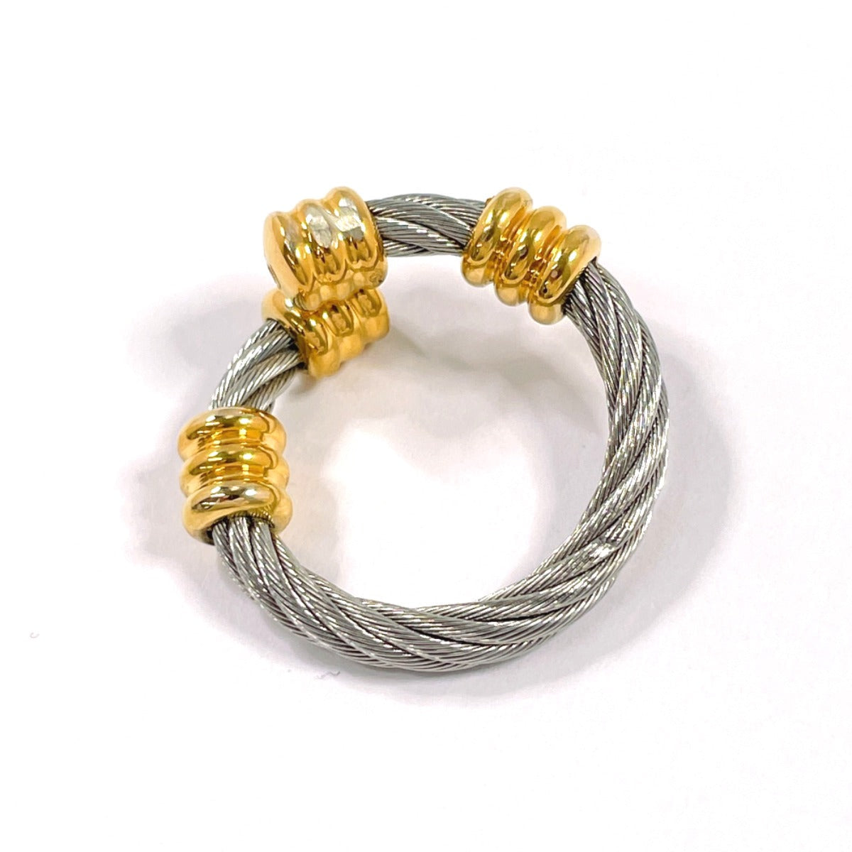 PHILIPPE CHARRIOL – Wire Ring – Silver with Gold-Tone Accents  EU 49 –