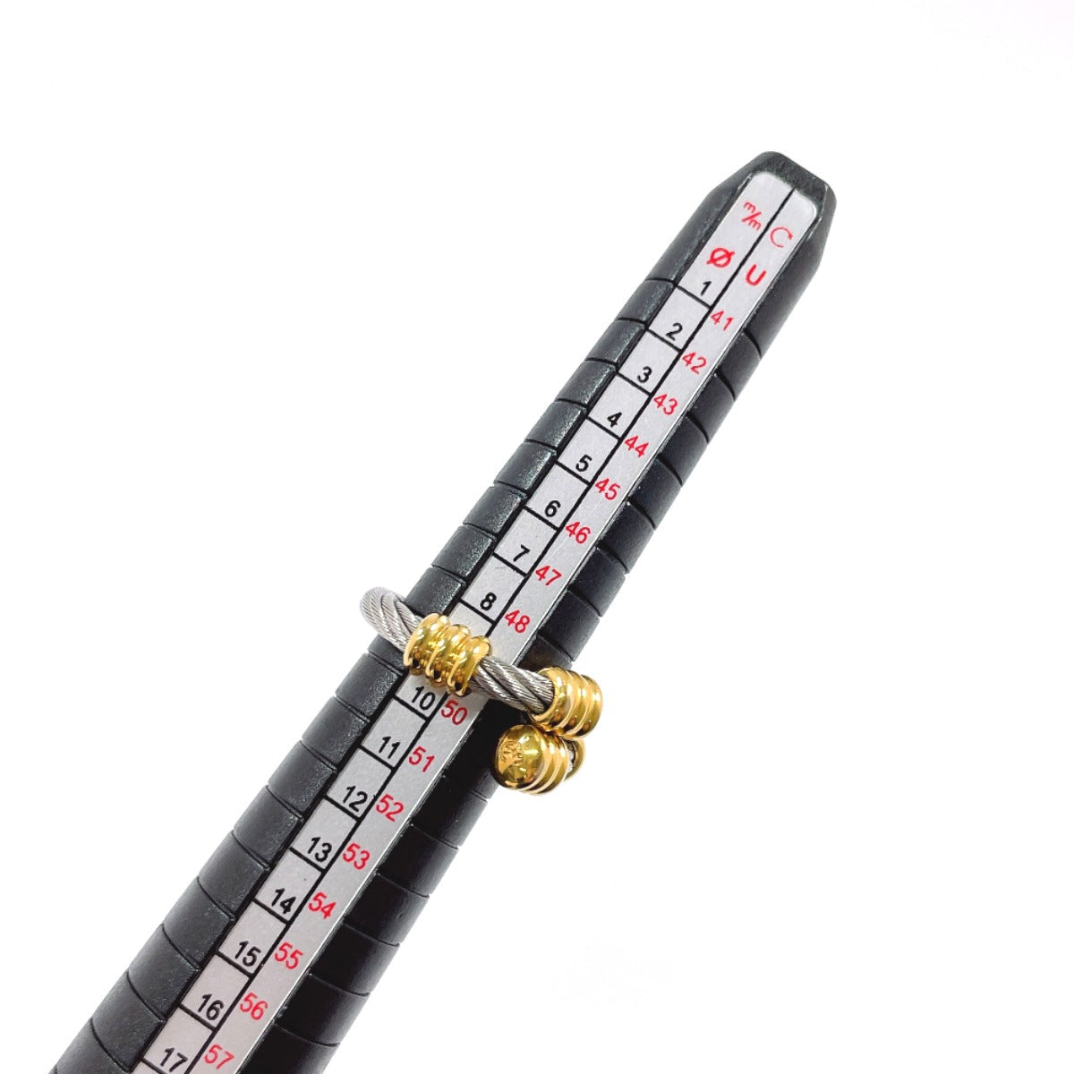 PHILIPPE CHARRIOL – Wire Ring – Silver with Gold-Tone Accents  EU 49 –