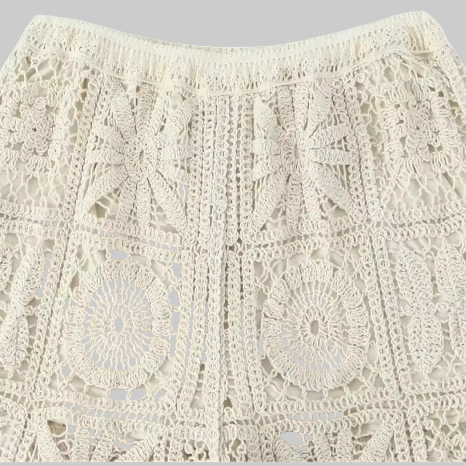 Openwork Crochet Knit Wide Leg Pants set