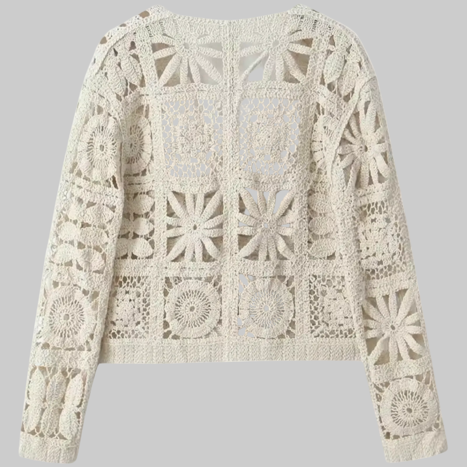 Openwork Crochet Knit Wide Leg Pants set