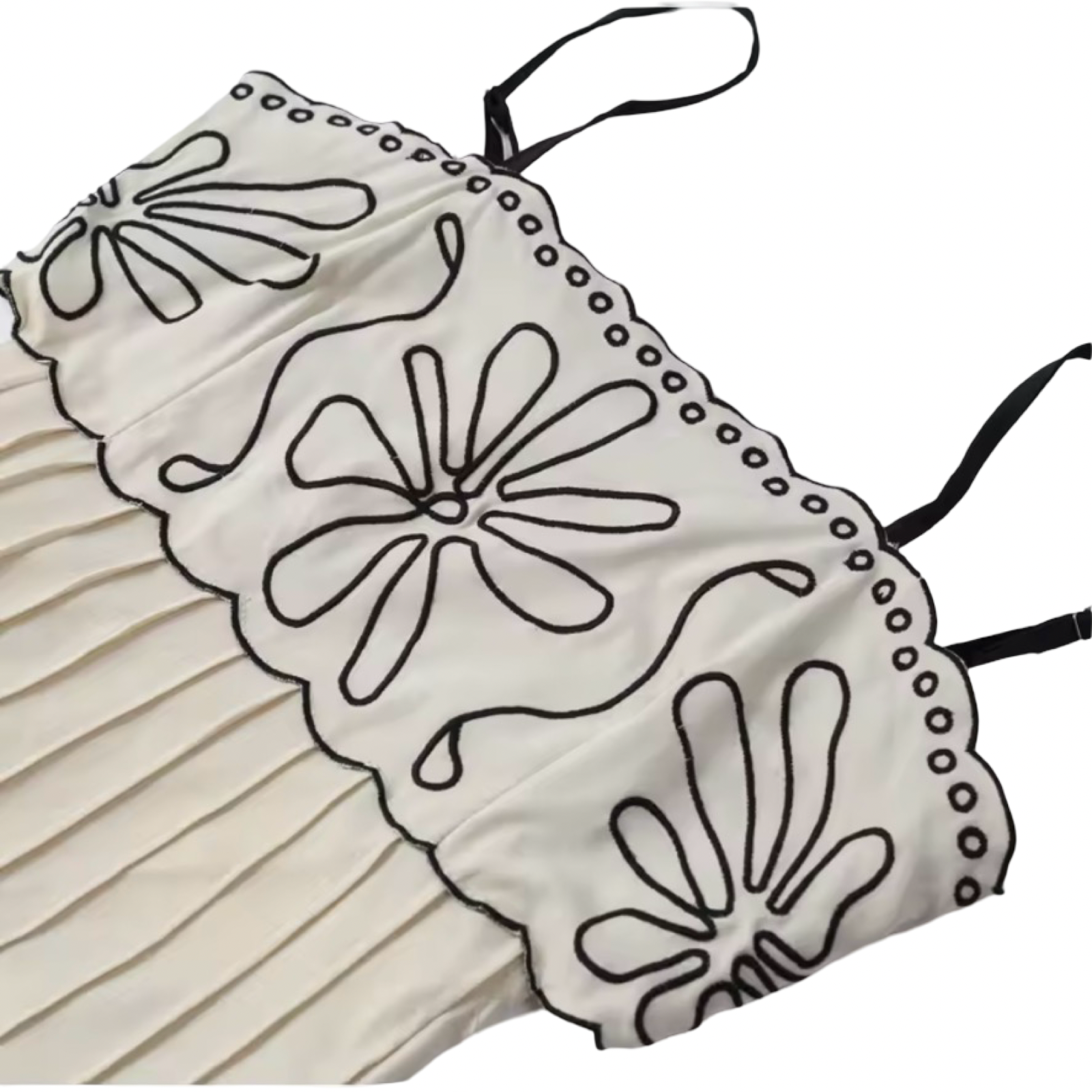 Cream White Embroidered Strap Maxi Dress