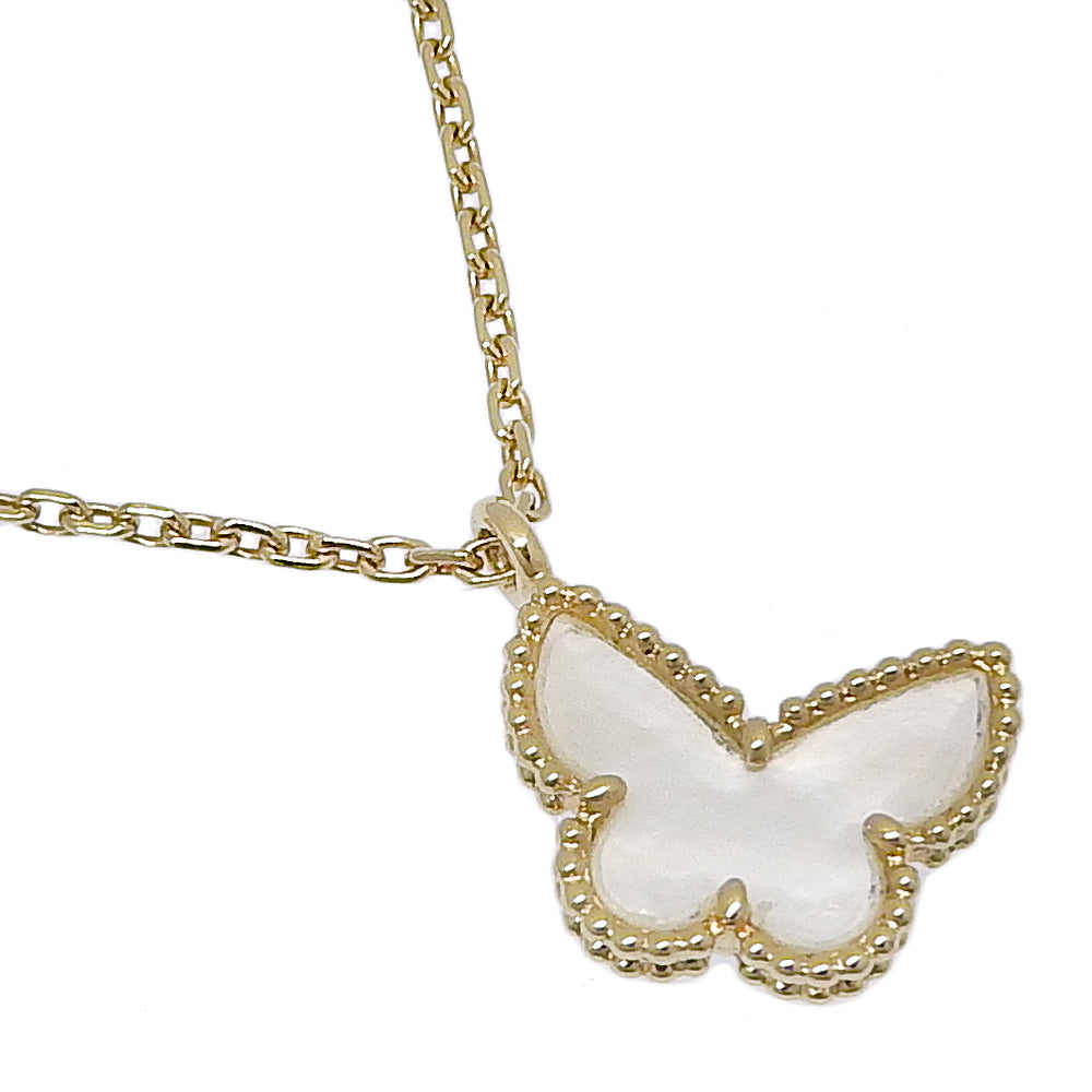 Van Cleef & Arpels – Sweet Alhambra Papillon Necklace – 18K Yellow Gold & Mother-of-Pearl