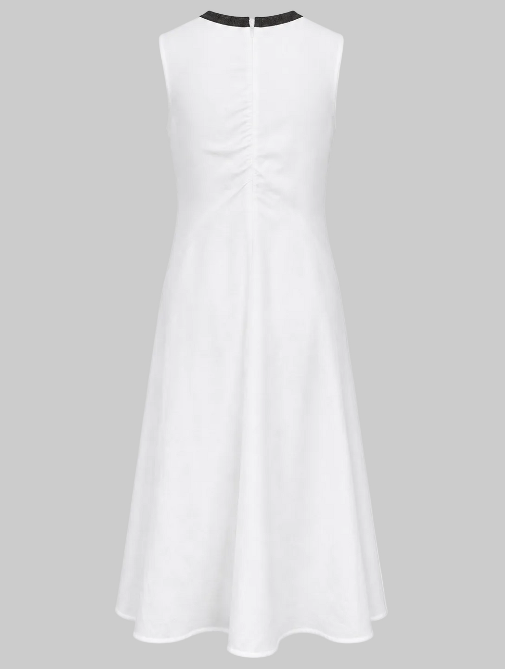 Women’s White Linen Midi Dress | Sleeveless Elegant Summer Dress