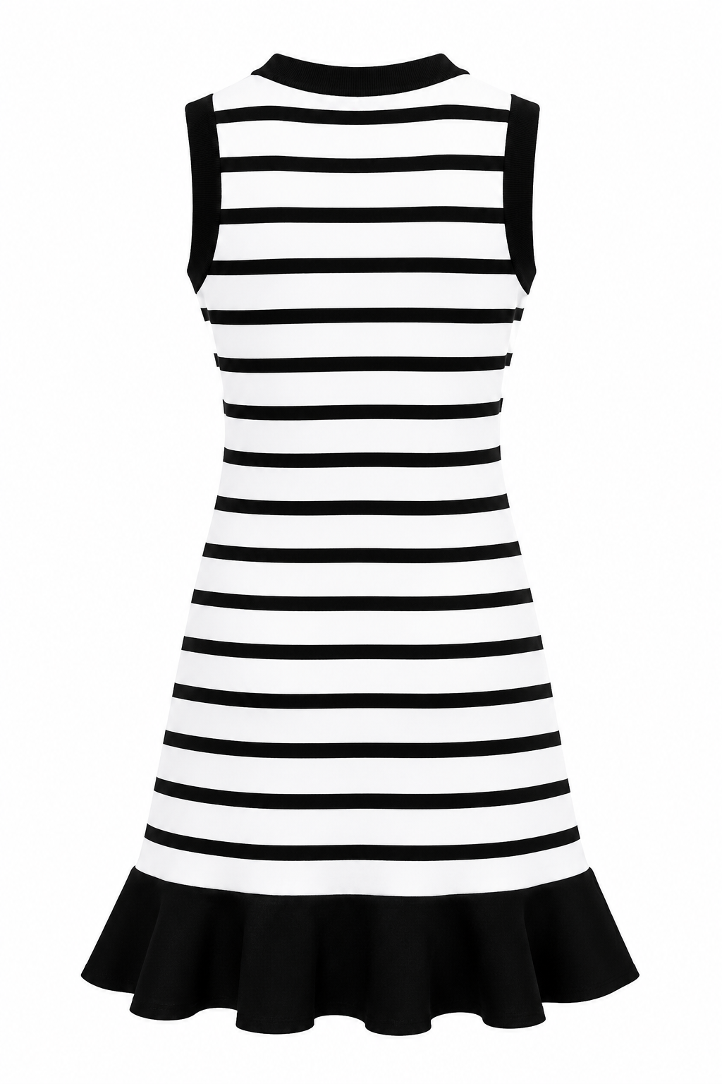 Black White Stripe Knit Mini Dress