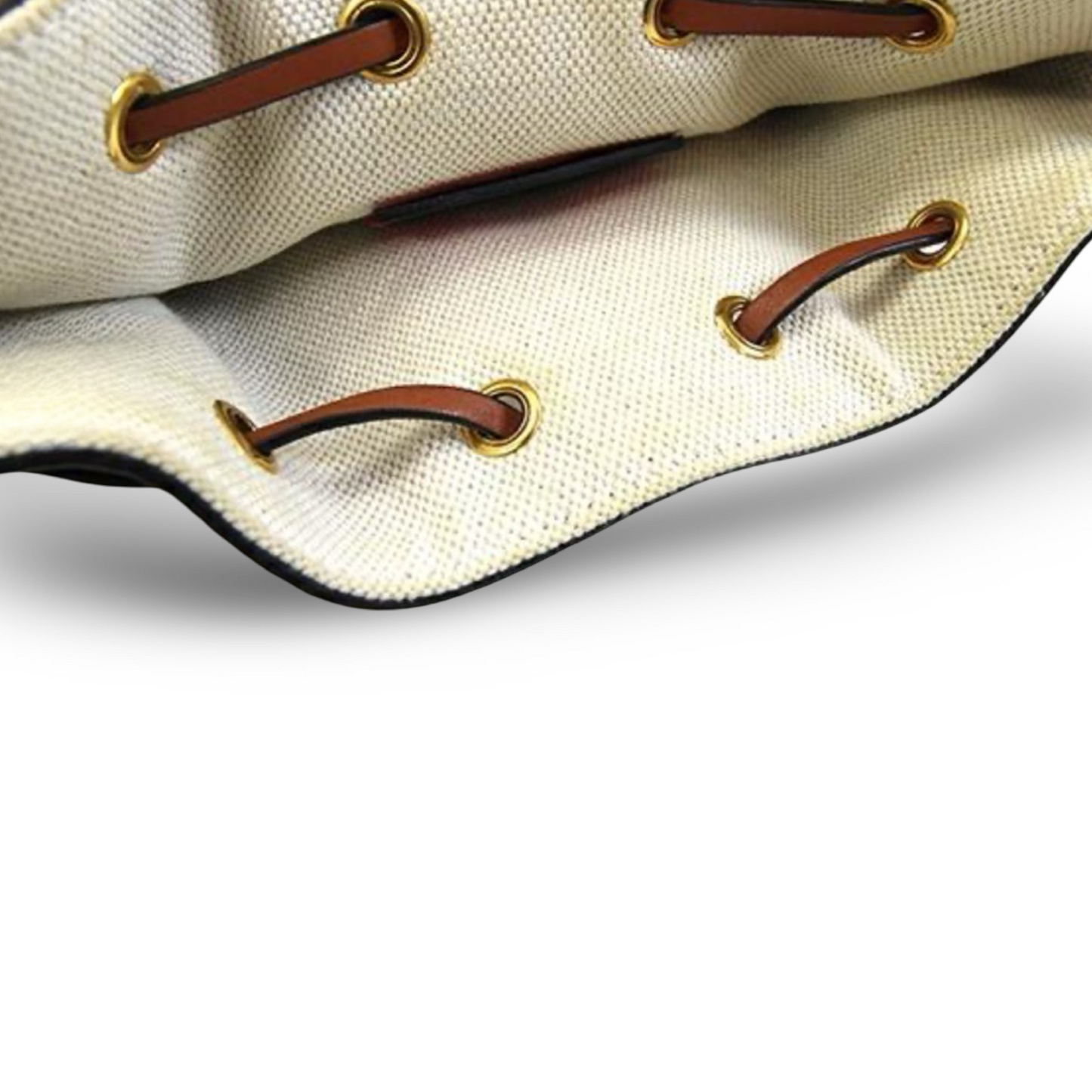 Valentino Garavani V Logo Raffia Bucket Bag Leather Trim Brown – Very Good Condition | L’LUXE Authentic’s