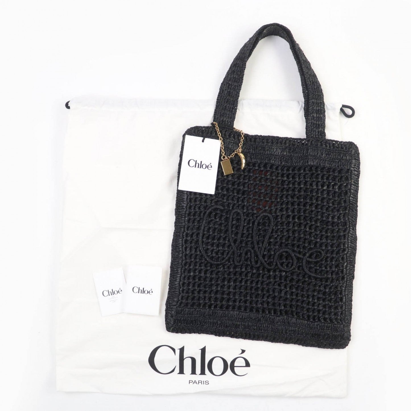 Chloé Black Raffia Tote Banana Summer