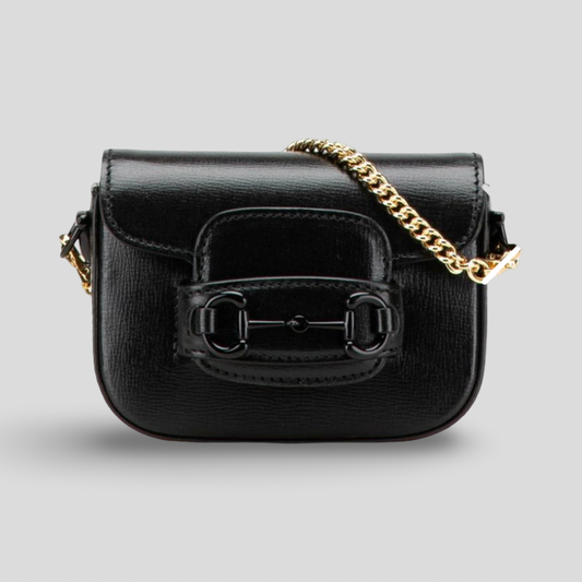 Gucci Black Horsebit Mini Shoulder Bag Pochette - Previously Owned- Excellent Condition | L’LUXE Authentic’s