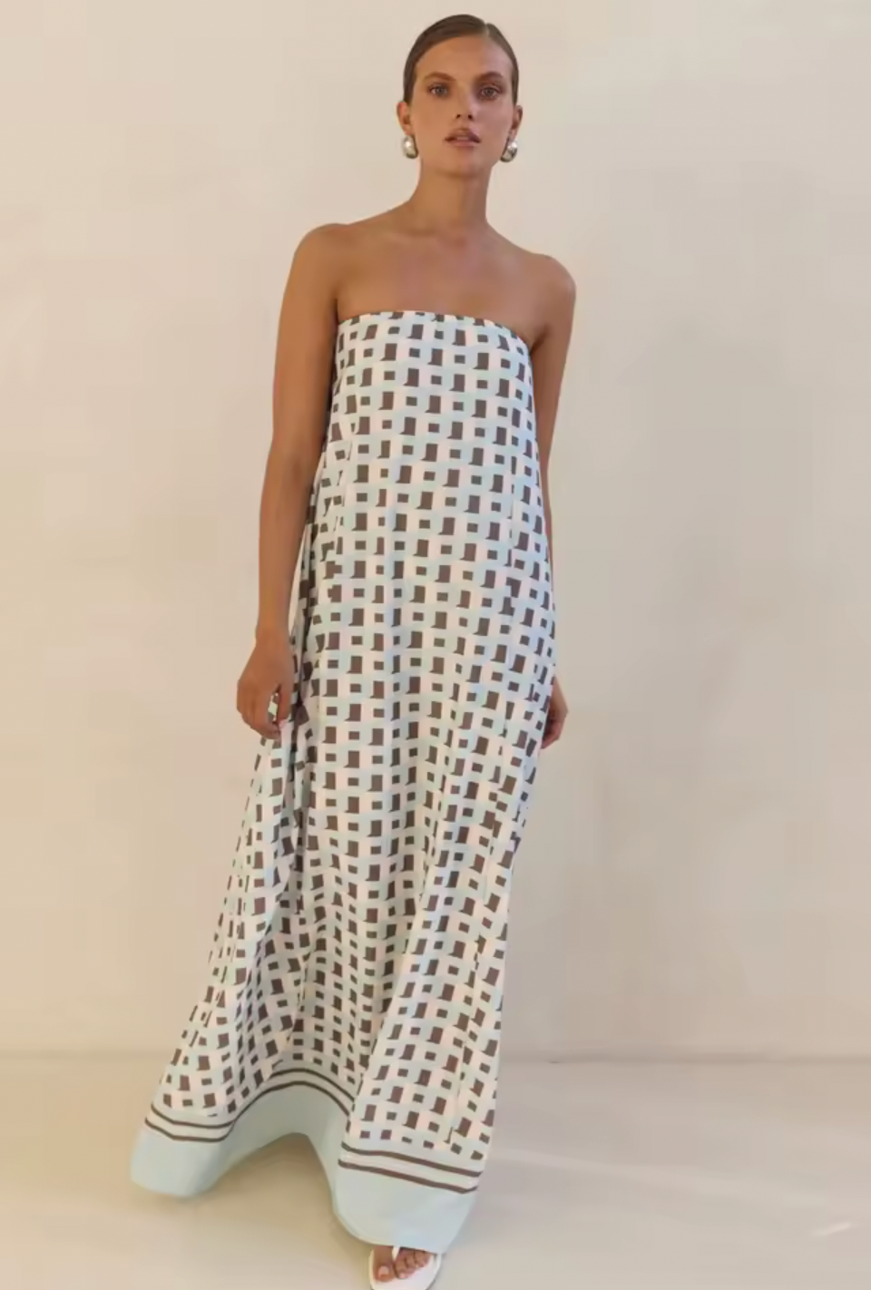 Flowy Strapless Tube Top Maxi Dress