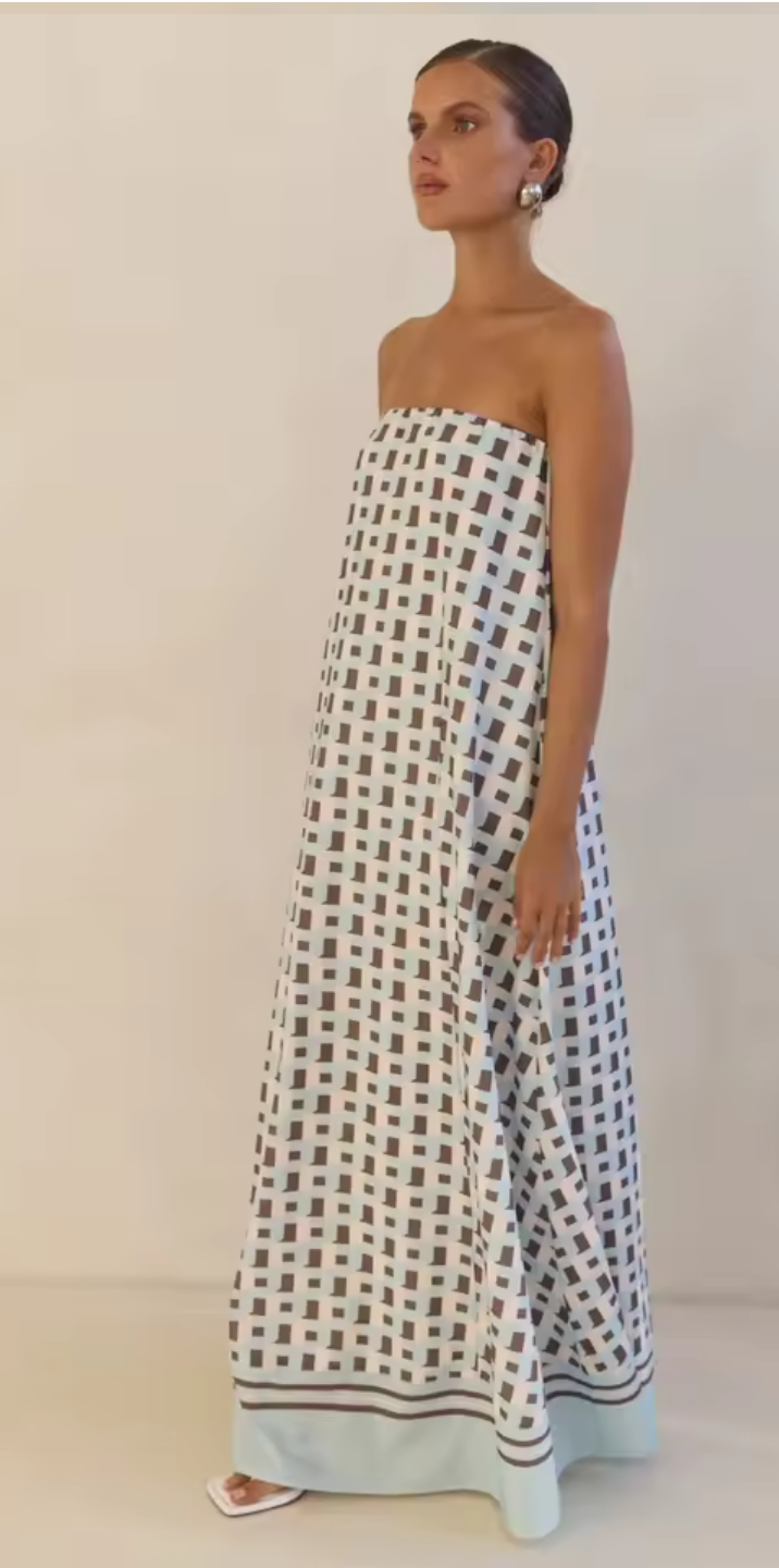 Flowy Strapless Tube Top Maxi Dress