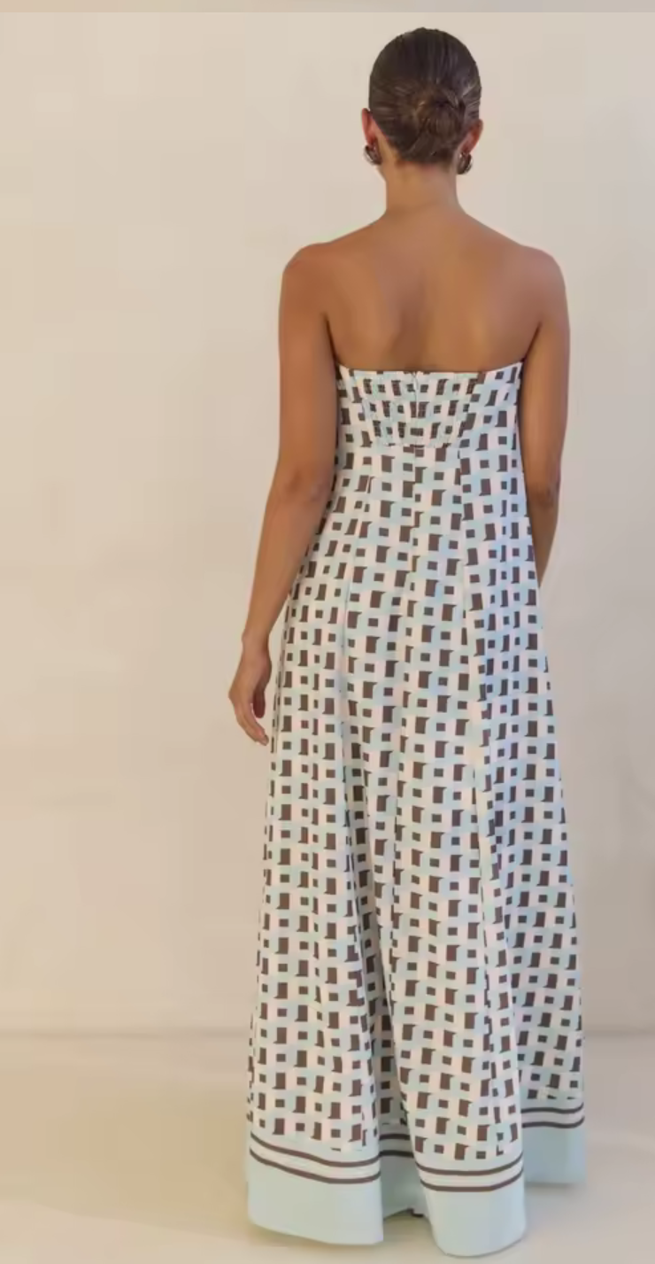 Flowy Strapless Tube Top Maxi Dress