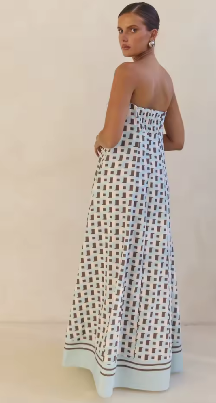 Flowy Strapless Tube Top Maxi Dress