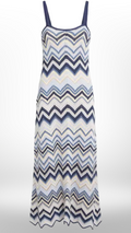 Blue Chevron Knit Maxi Dress