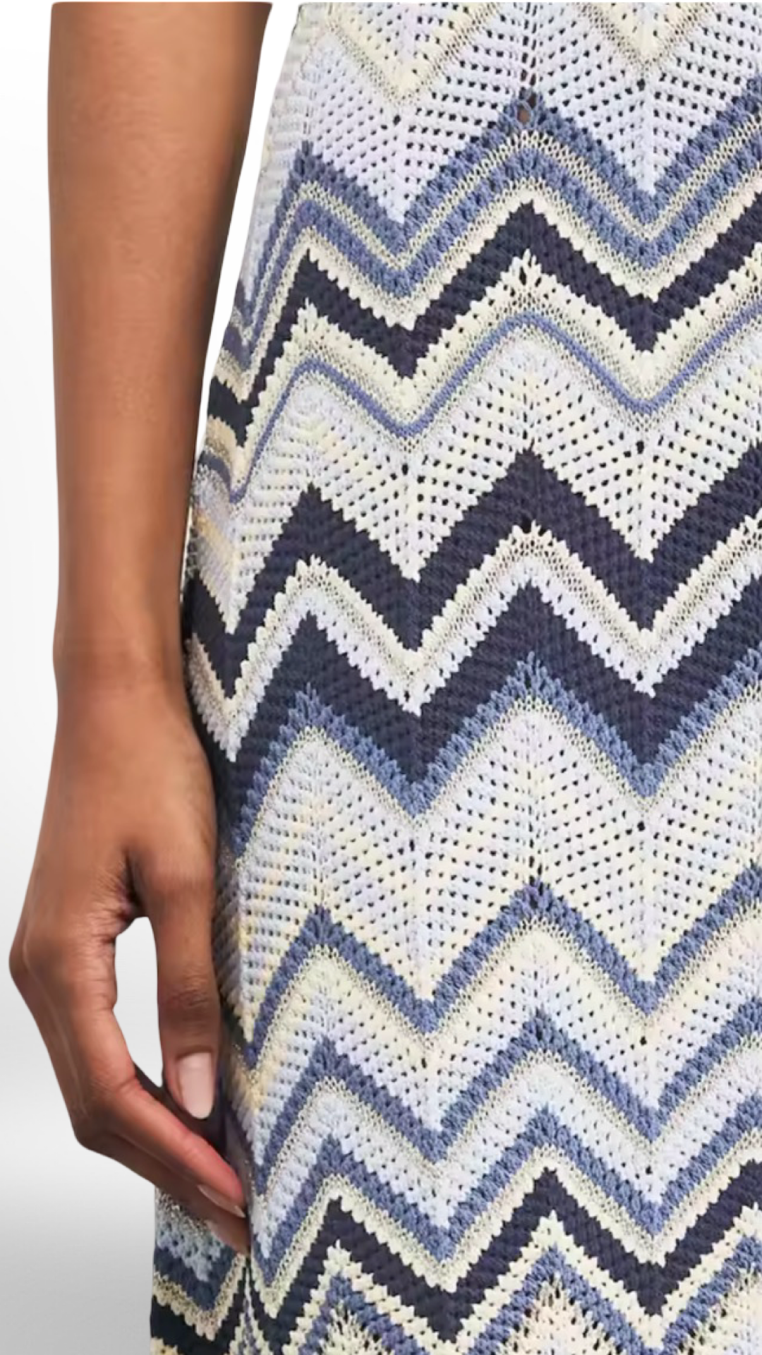 Blue Chevron Knit Maxi Dress