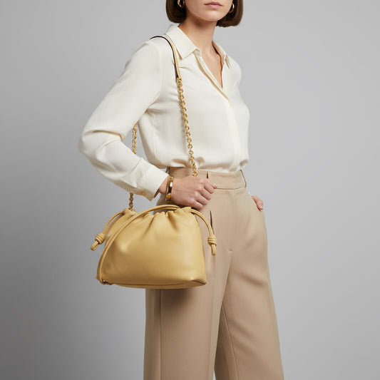 LOEWE Barcelona (Medium) in calfskin 2WAY – Calfskin Butter Yellow Excellent Pre-Owned Condition ✨Excellent Pre-Owned Condition 100% Authentic ~26% Off MSRP