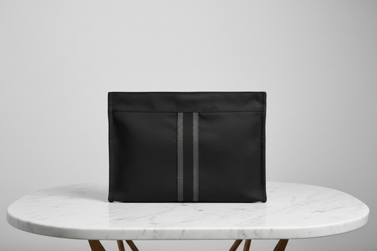 Hermès Fourre Tout Clutch Canvas Leather Black Gray – Very Good Condition | L’LUXE Authentic’s