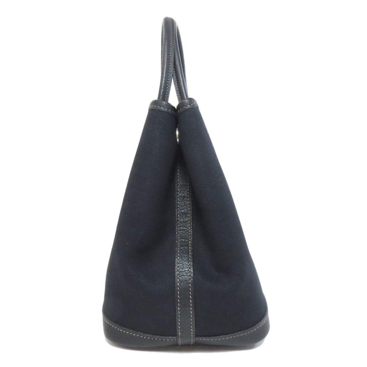 HERMÈS Garden Party TPM – Black Towar Officche Leather – Silver-Tone