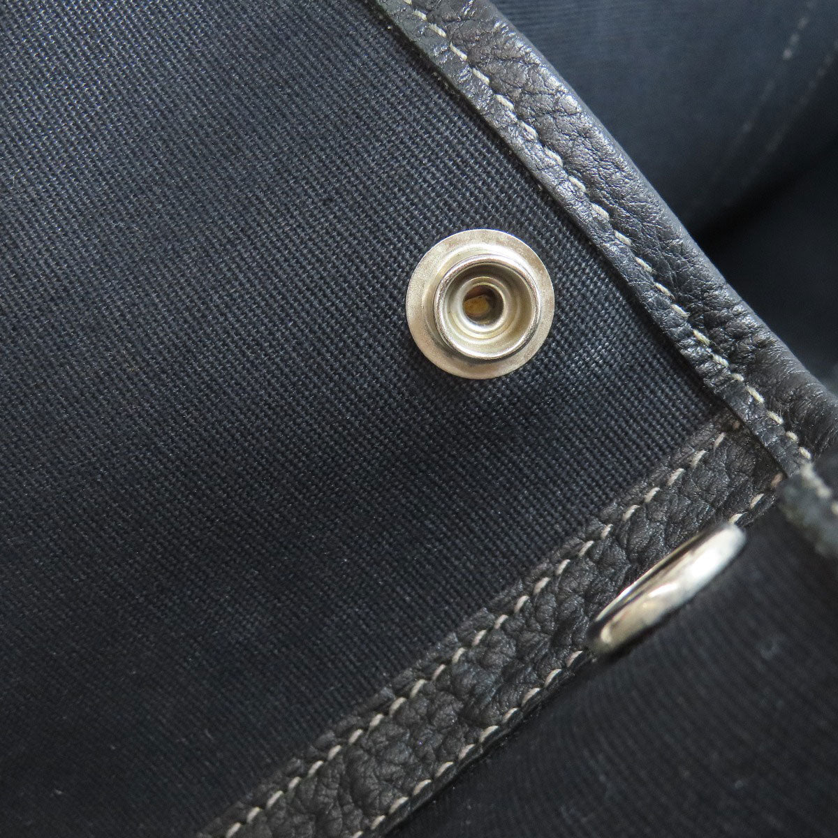 HERMÈS Garden Party TPM – Black Towar Officche Leather – Silver-Tone