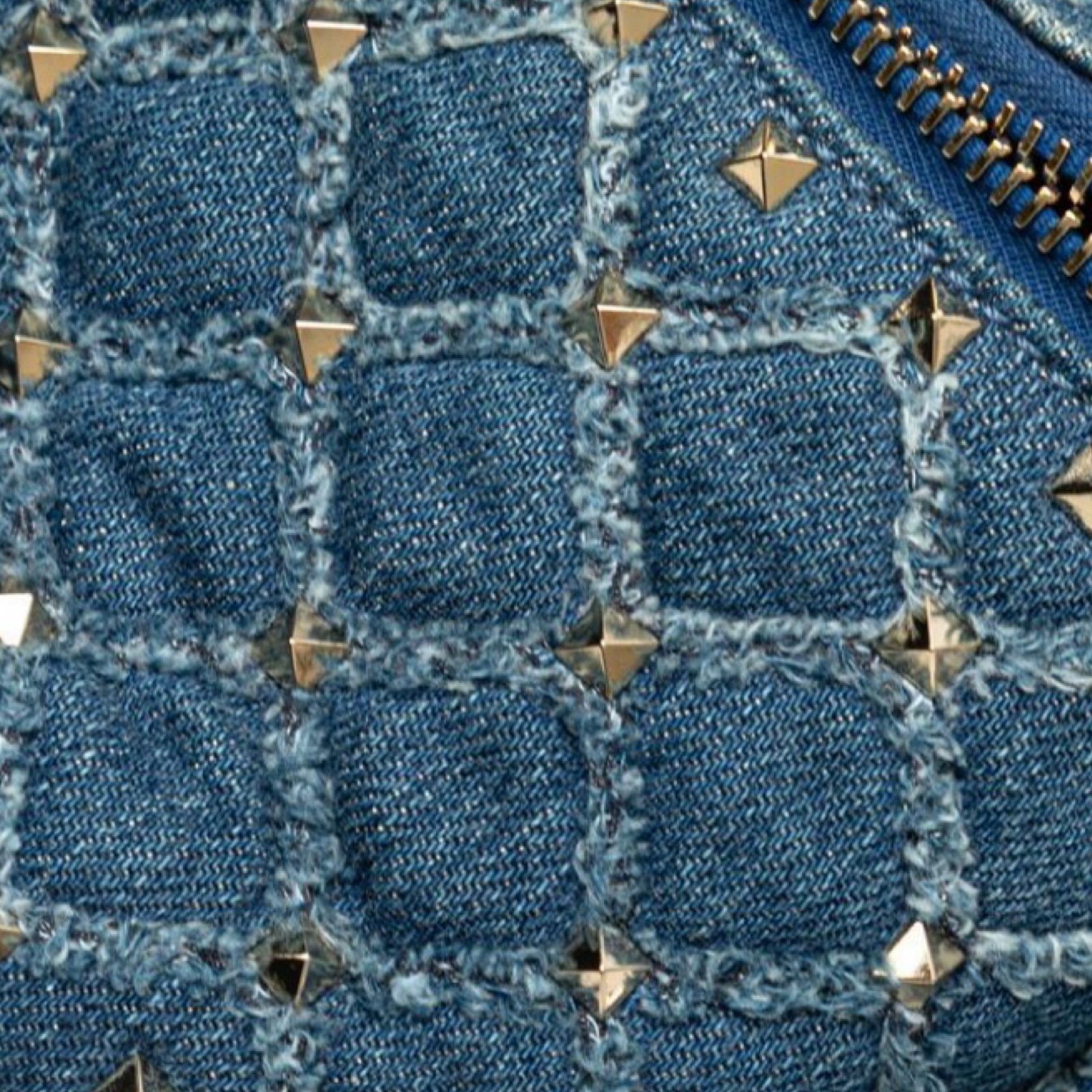 VALENTINO Blue Denim Studded Shoulder Bag | Previously Owned Authentic