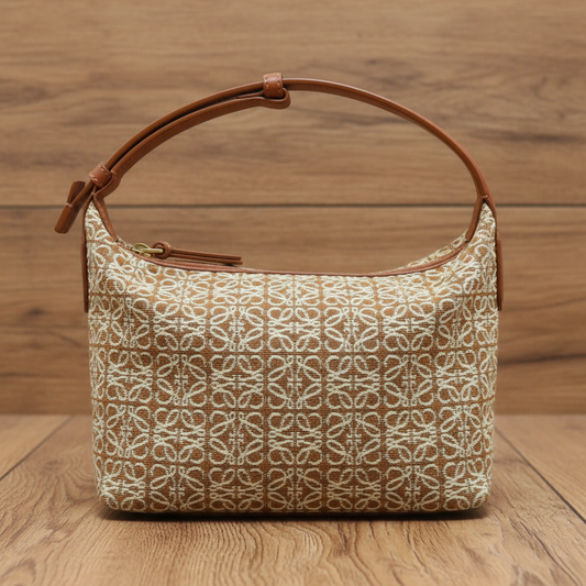 LOEWE Anagram Cuby Handbag – Brown Canvas – 100% Authentic ✨Excellent Pre Owned Condition ~26% Off MSRP