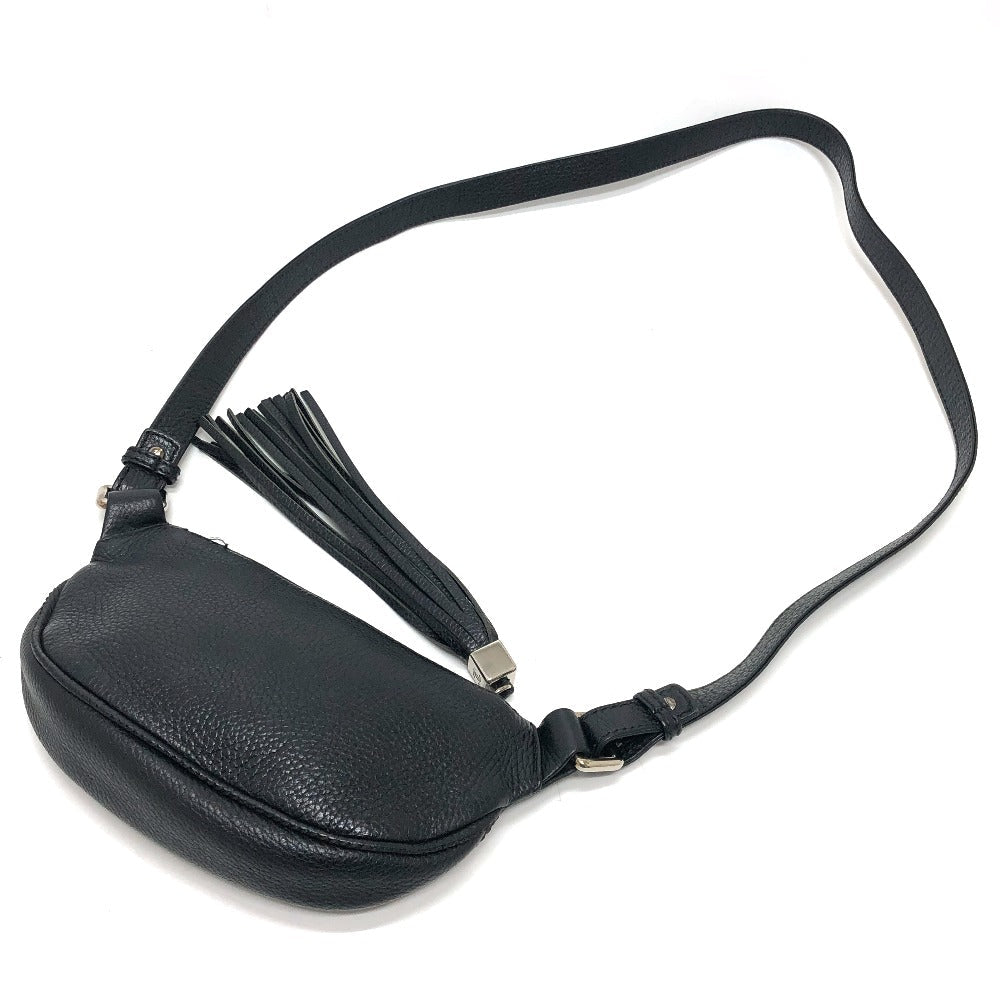 CHANEL – Logo Fringe – Black Calf Leather – Karl Lagerfeld Era, 1990s – 100% Authentic Pre-Owned✨ Good Vintage Condition