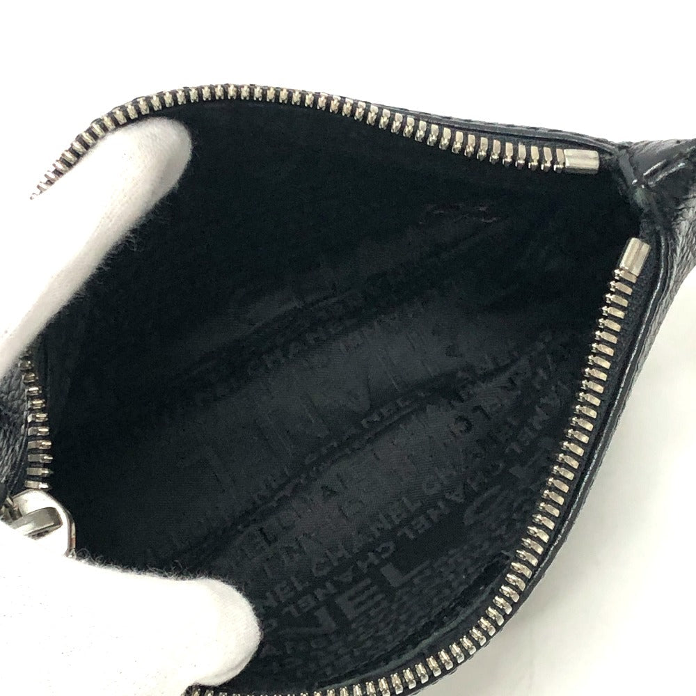 CHANEL – Logo Fringe – Black Calf Leather – Karl Lagerfeld Era, 1990s – 100% Authentic Pre-Owned✨ Good Vintage Condition