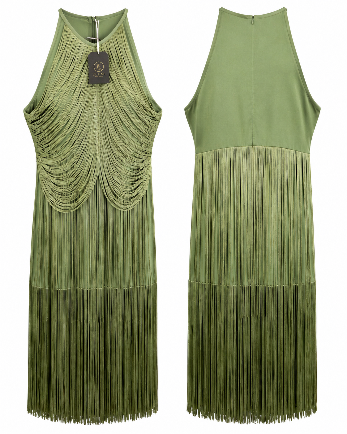 Women’s Fringe Halter Maxi Dress| Sleeveless Tassel Evening Gown | Resort & Cocktail Dress | NEW Colours