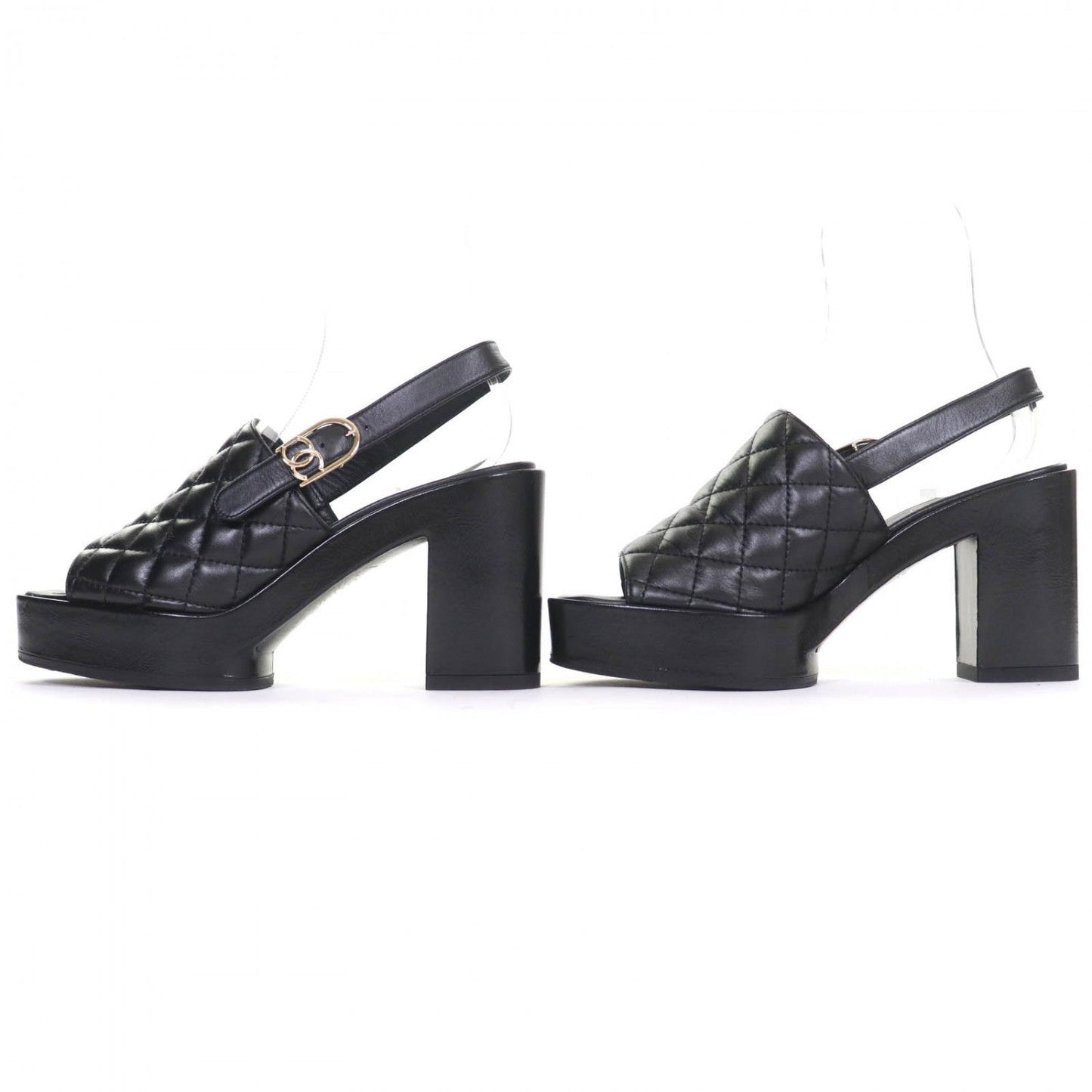 CHANEL Sandals – Black Leather – Size 37 – Collection 24P –