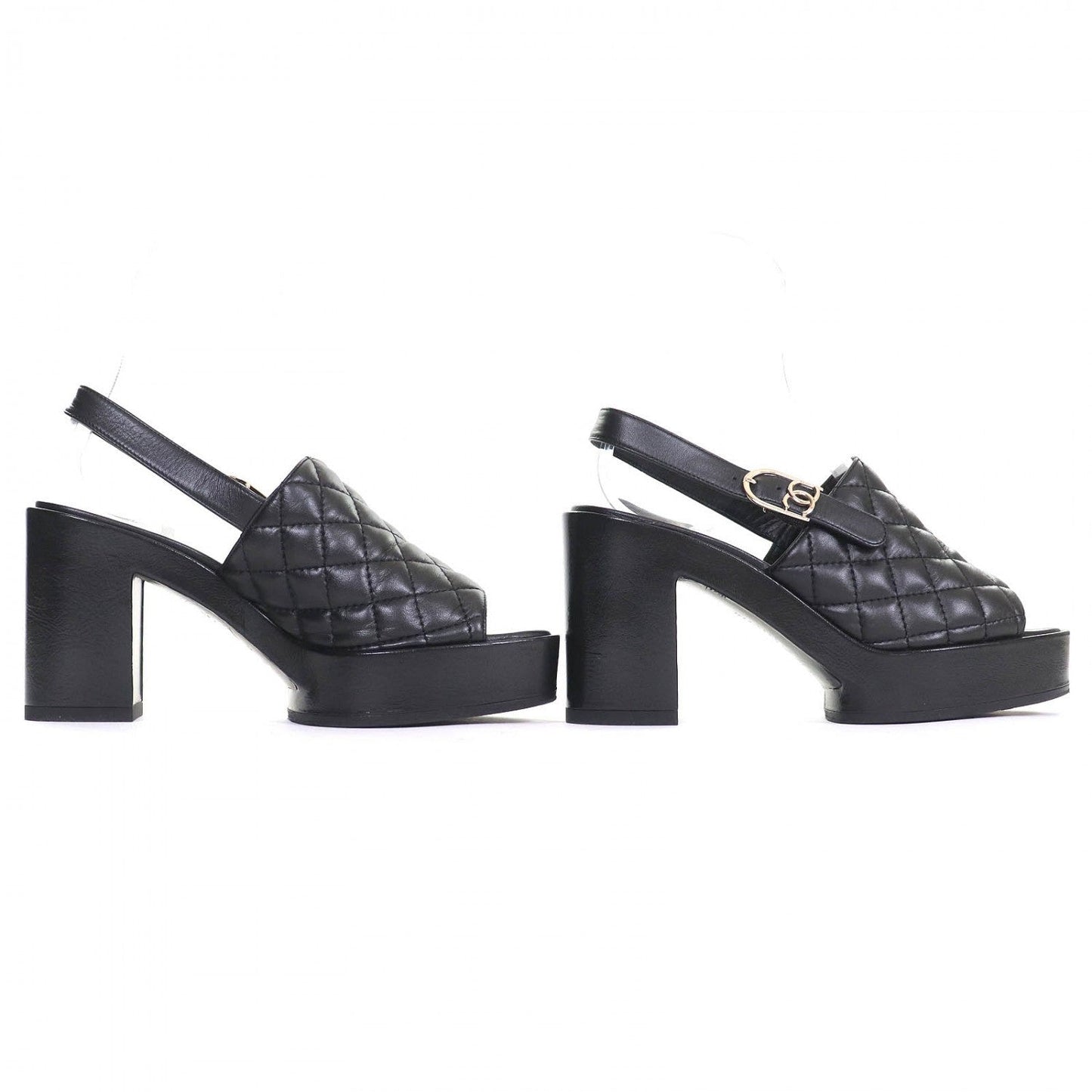 CHANEL Sandals – Black Leather – Size 37 – Collection 24P –