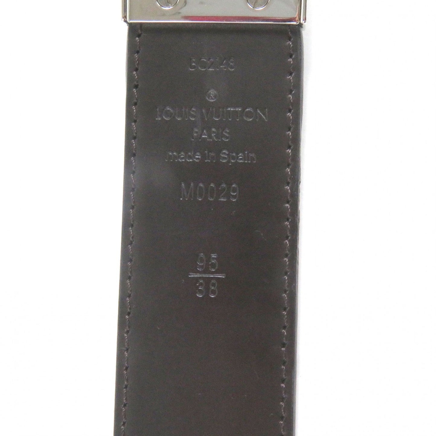 LOUIS VUITTON Belt – Sunture Damier Infini Black & Brown Leather – Size 95/38 –