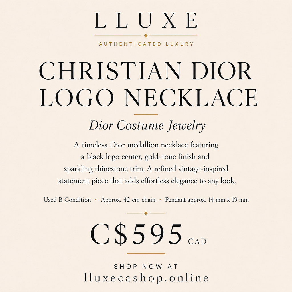 CHRISTIAN DIOR Logo Rhinestone Costume Jewelry Necklace | Previously Owned Authentic