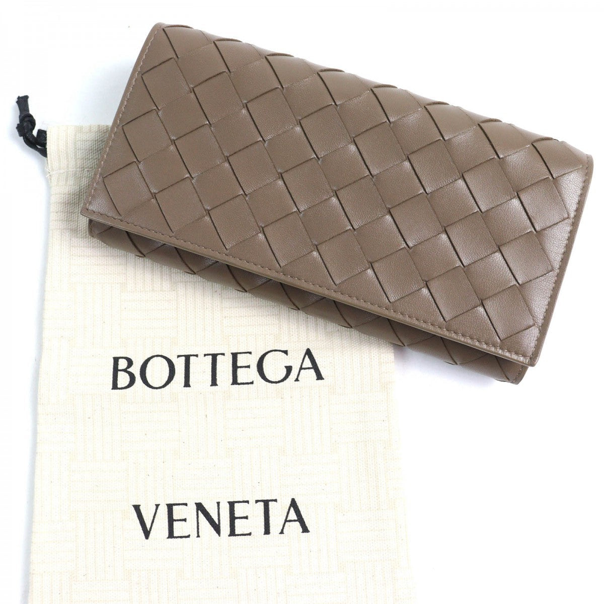 Bottega Veneta Long Wallet Purse Brown leather